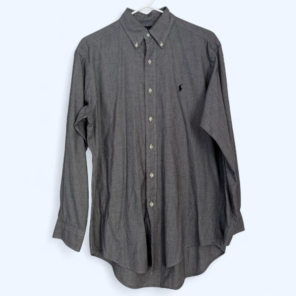 Vintage Ralph Lauren Black & Cream Houndstooth Button-Down
